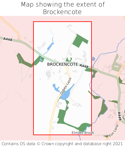 Map showing extent of Brockencote as bounding box