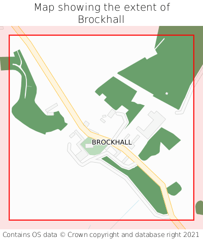 Map showing extent of Brockhall as bounding box