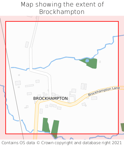 Map showing extent of Brockhampton as bounding box
