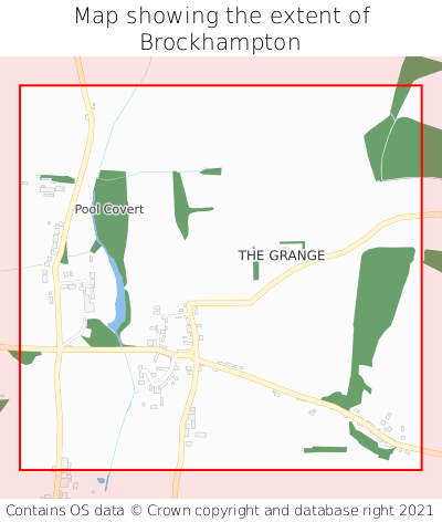 Map showing extent of Brockhampton as bounding box