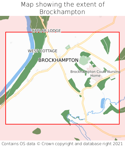 Map showing extent of Brockhampton as bounding box