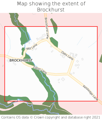 Map showing extent of Brockhurst as bounding box