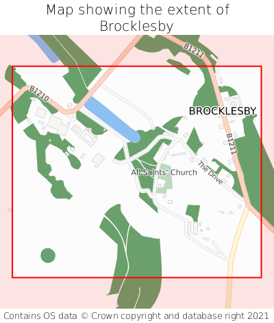 Map showing extent of Brocklesby as bounding box