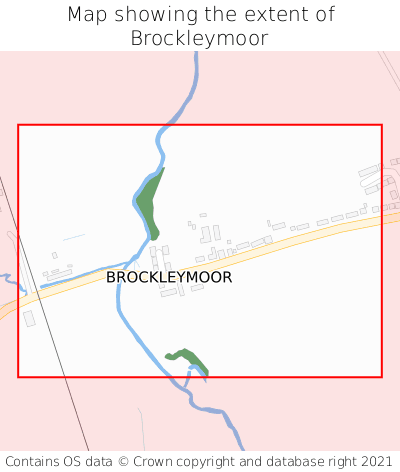 Map showing extent of Brockleymoor as bounding box