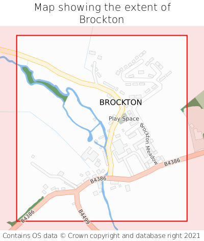 Map showing extent of Brockton as bounding box