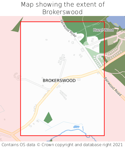 Map showing extent of Brokerswood as bounding box