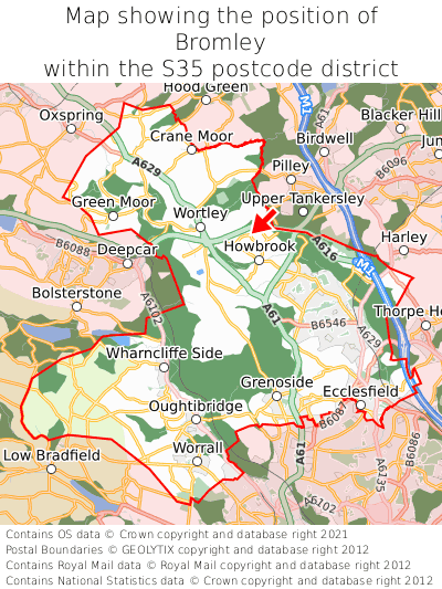 Map showing location of Bromley within S35