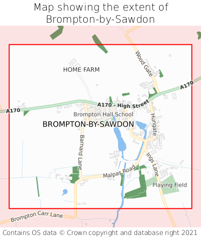 Map showing extent of Brompton-by-Sawdon as bounding box