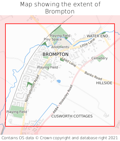 Map showing extent of Brompton as bounding box