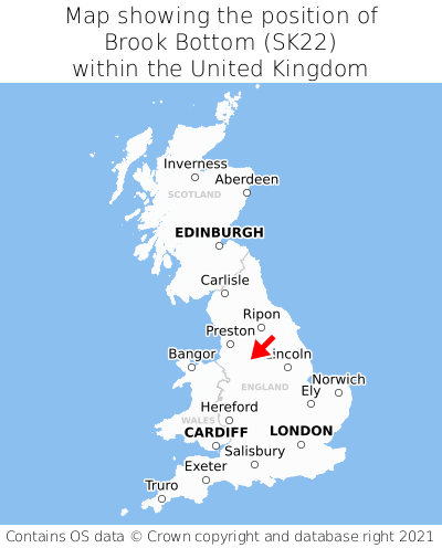 Map showing location of Brook Bottom within the UK