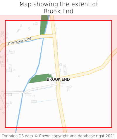 Map showing extent of Brook End as bounding box