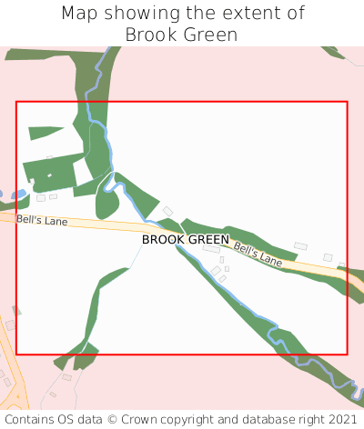 Map showing extent of Brook Green as bounding box