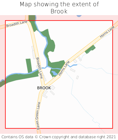 Map showing extent of Brook as bounding box