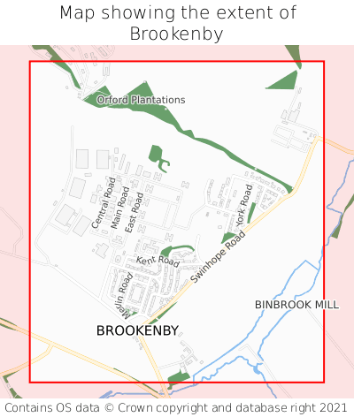 Map showing extent of Brookenby as bounding box