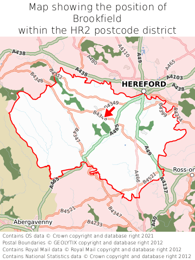 Map showing location of Brookfield within HR2