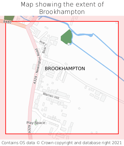 Map showing extent of Brookhampton as bounding box