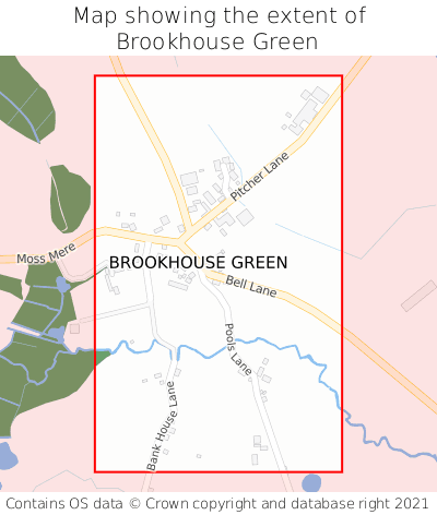 Map showing extent of Brookhouse Green as bounding box