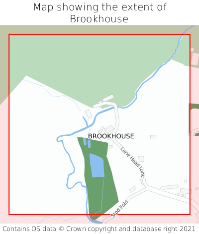 Map showing extent of Brookhouse as bounding box