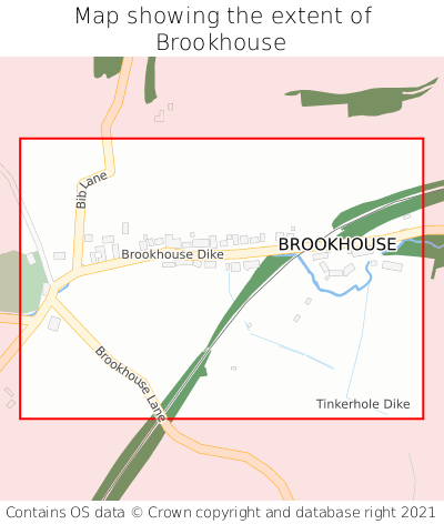 Map showing extent of Brookhouse as bounding box