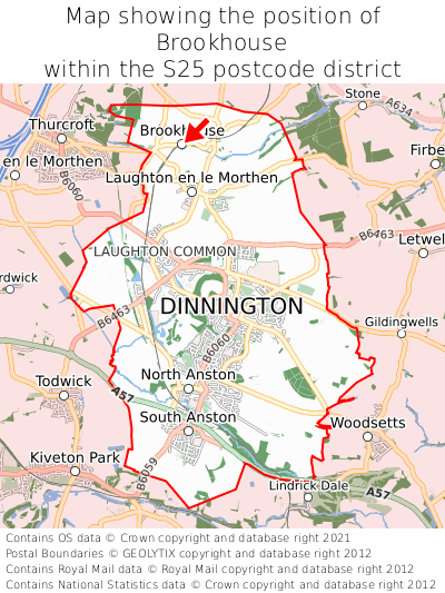 Map showing location of Brookhouse within S25