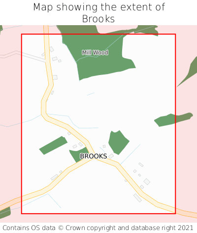 Map showing extent of Brooks as bounding box