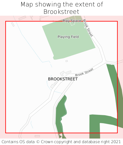 Map showing extent of Brookstreet as bounding box