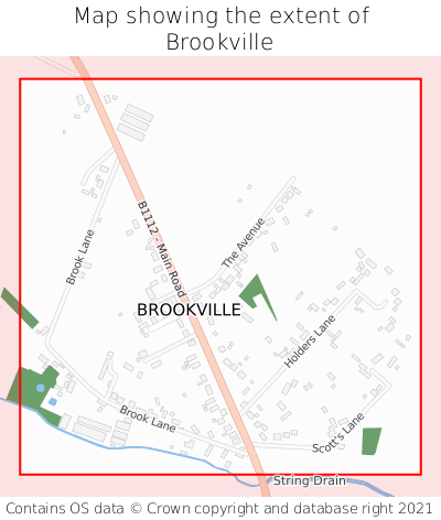 Map showing extent of Brookville as bounding box