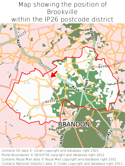 Map showing location of Brookville within IP26