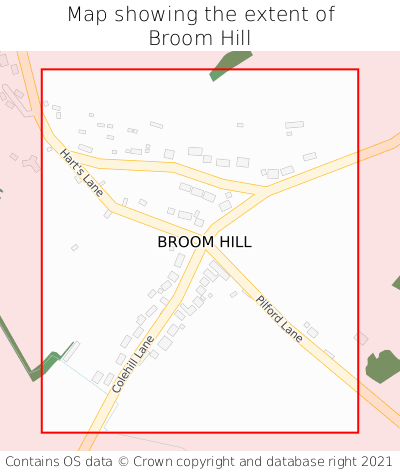 Map showing extent of Broom Hill as bounding box