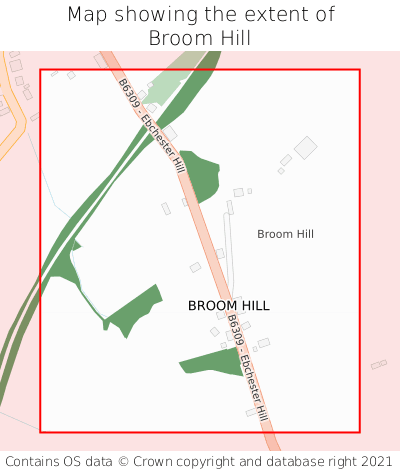 Map showing extent of Broom Hill as bounding box