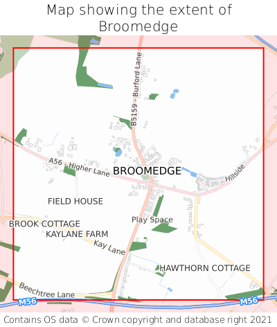 Map showing extent of Broomedge as bounding box