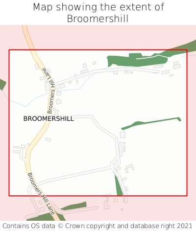 Map showing extent of Broomershill as bounding box