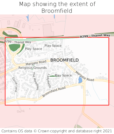 Map showing extent of Broomfield as bounding box