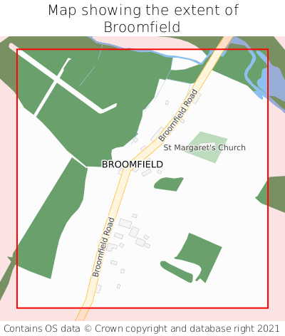 Map showing extent of Broomfield as bounding box