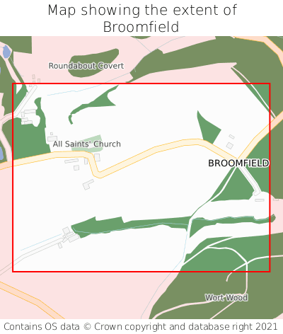 Map showing extent of Broomfield as bounding box