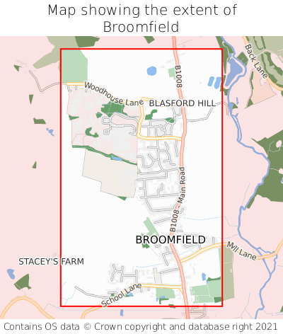 Map showing extent of Broomfield as bounding box