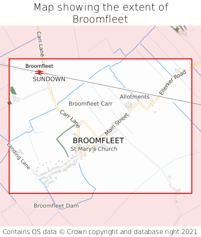 Map showing extent of Broomfleet as bounding box