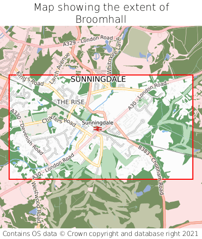 Map showing extent of Broomhall as bounding box
