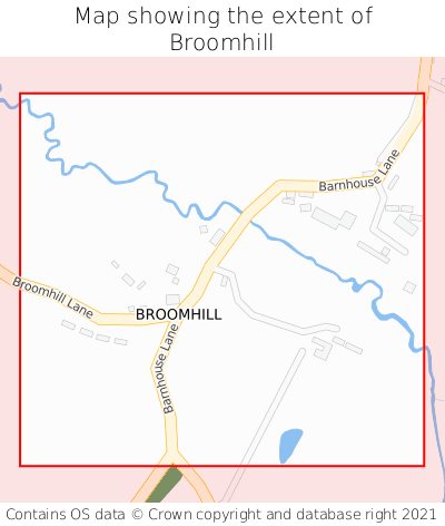Map showing extent of Broomhill as bounding box