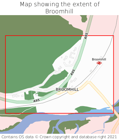 Map showing extent of Broomhill as bounding box