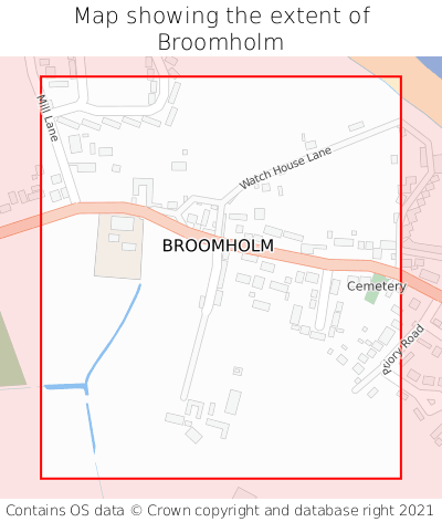 Map showing extent of Broomholm as bounding box
