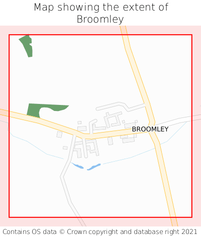 Map showing extent of Broomley as bounding box