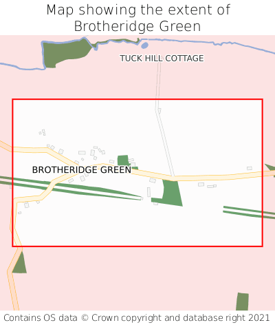 Map showing extent of Brotheridge Green as bounding box