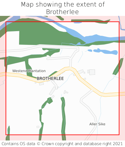 Map showing extent of Brotherlee as bounding box