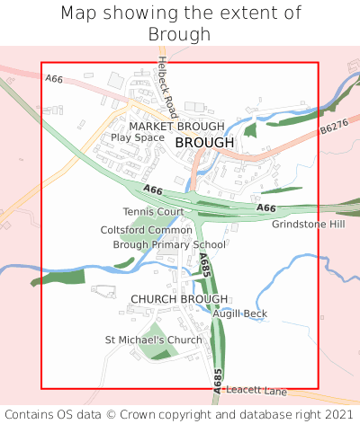 Map showing extent of Brough as bounding box