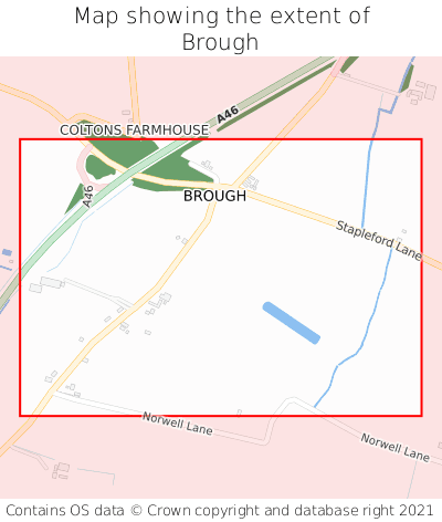 Map showing extent of Brough as bounding box