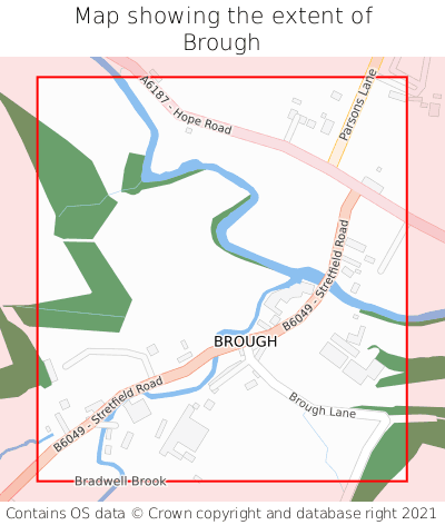 Map showing extent of Brough as bounding box