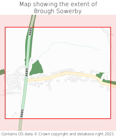 Map showing extent of Brough Sowerby as bounding box