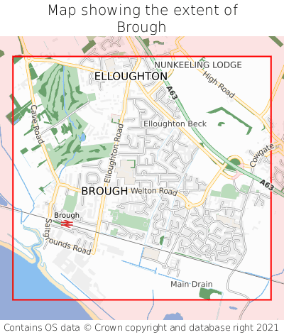 Map showing extent of Brough as bounding box