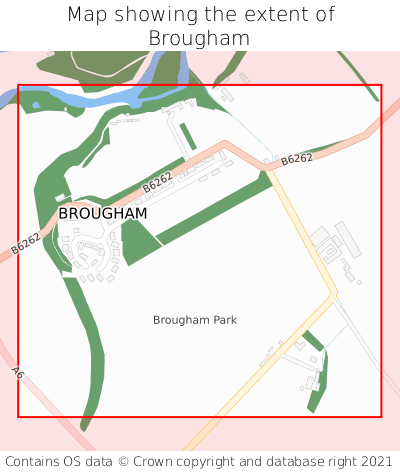 Map showing extent of Brougham as bounding box